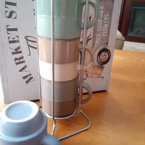 Espresso cup set on caddy - Picture 2 of 3